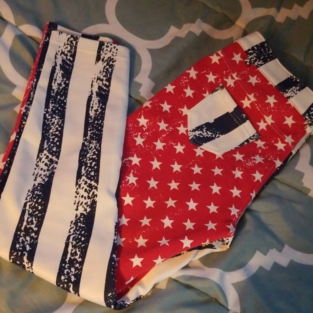 American flag patriotic stretch leggings